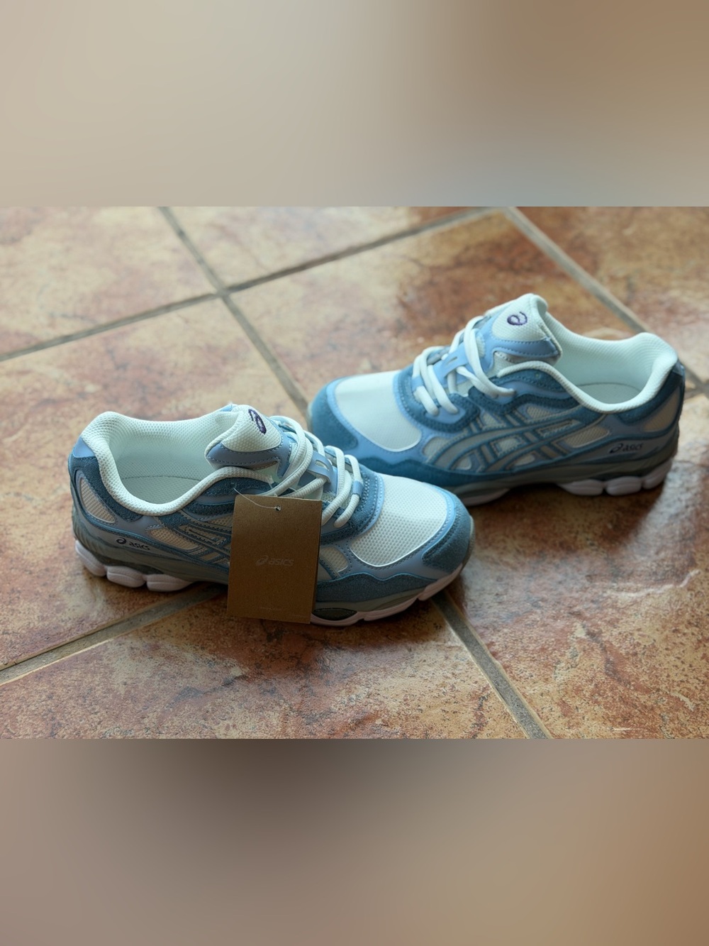 Size 8 Men’s And 9.5 Women’s - Asics Gel NYC Blue and White Sneakers